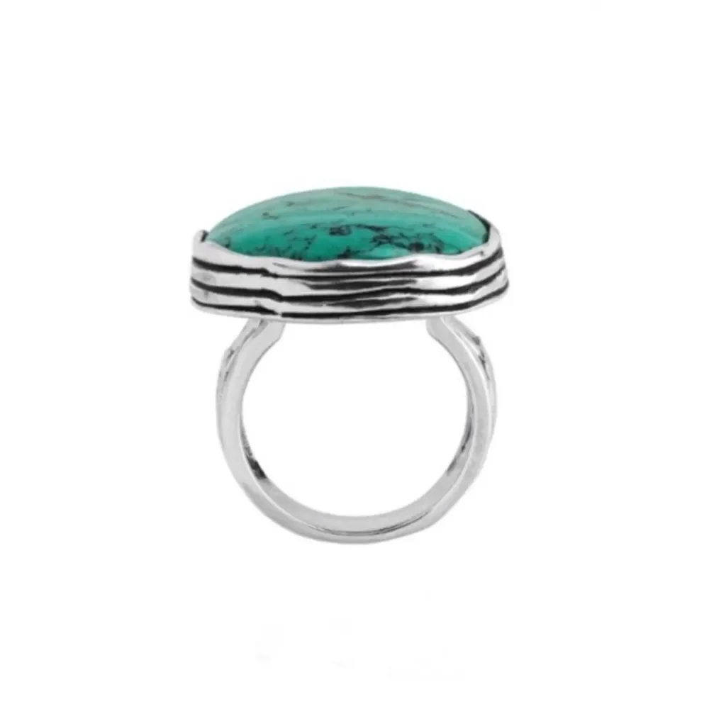SILPADA Tumbled Turquoise Statement Ring Sz 8